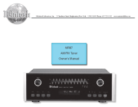 McIntosh MR-87 - Owners manual